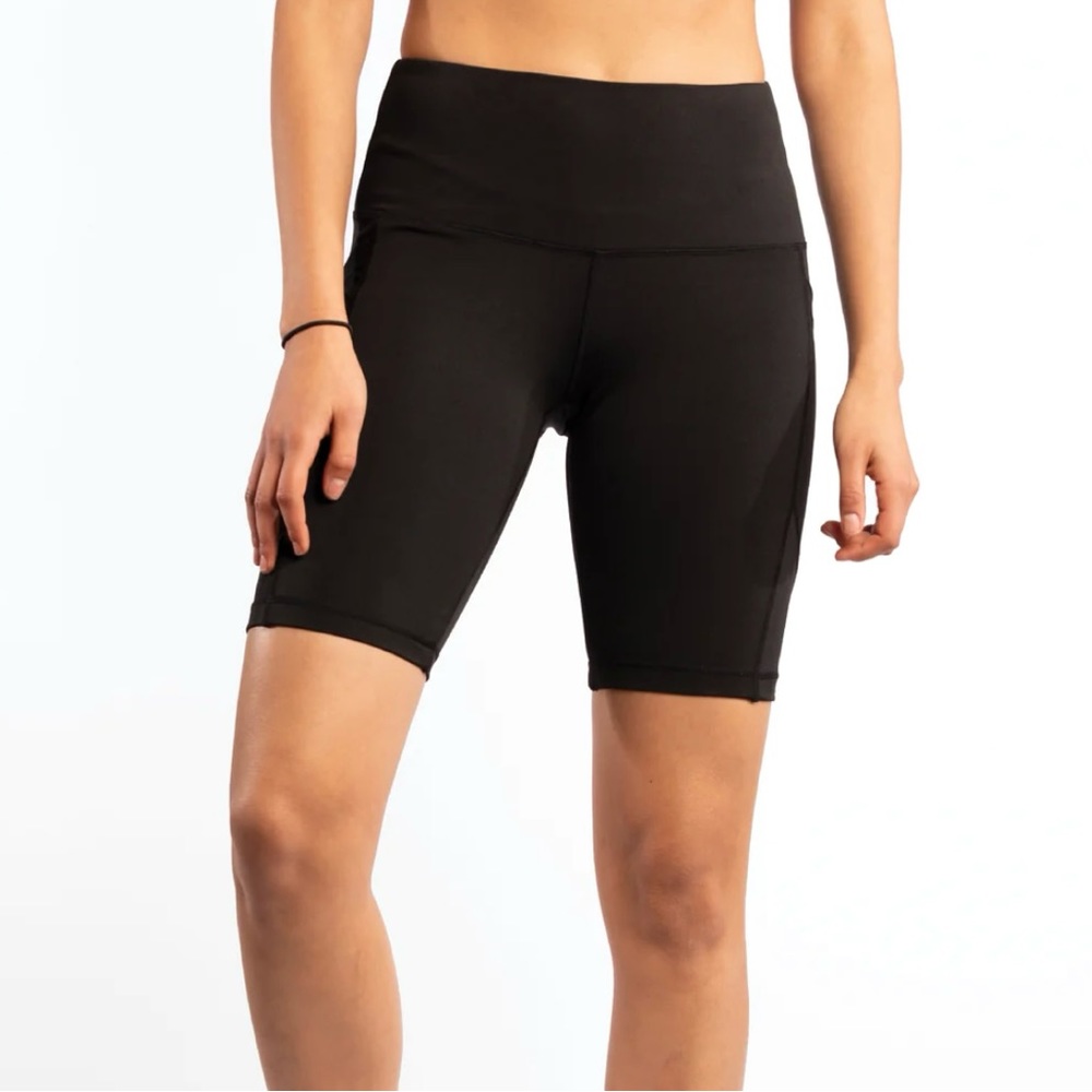 High-Waist Black Athletic Bike Shorts